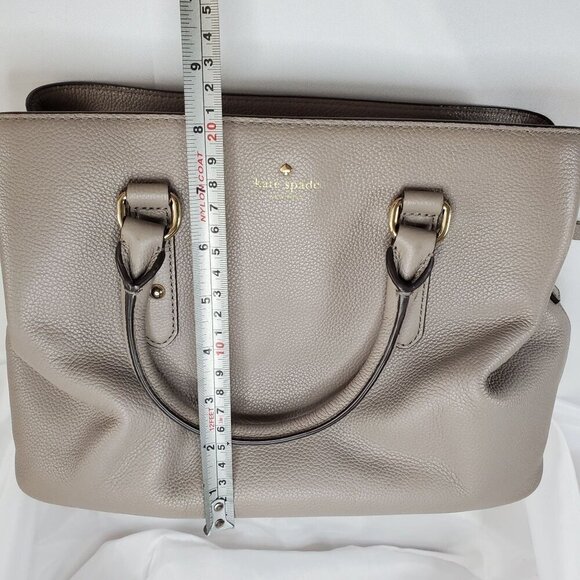 Kate Spade New York Taupe Evangelie Larchmont Satchel Leather Crossbody/Handbag - Picture 6 of 16
